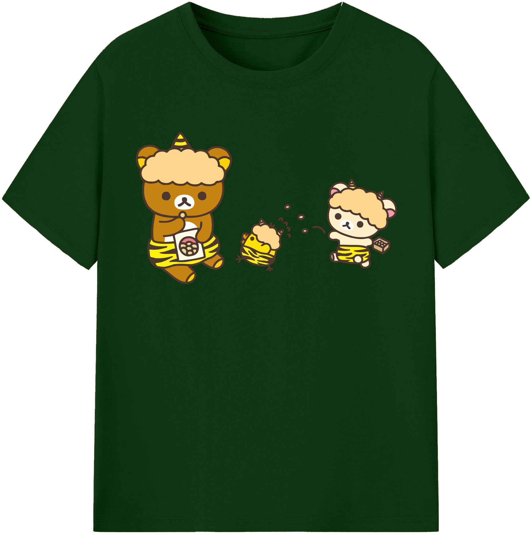 （画像用） リラックマ リラックマ キイロイトリ Rilakkuma Korilakkuma Kiiroitori 綿100％半袖Tシャツ（フロントプリント）